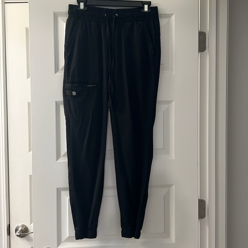 Healing Hands Black Jogger Scrubs
